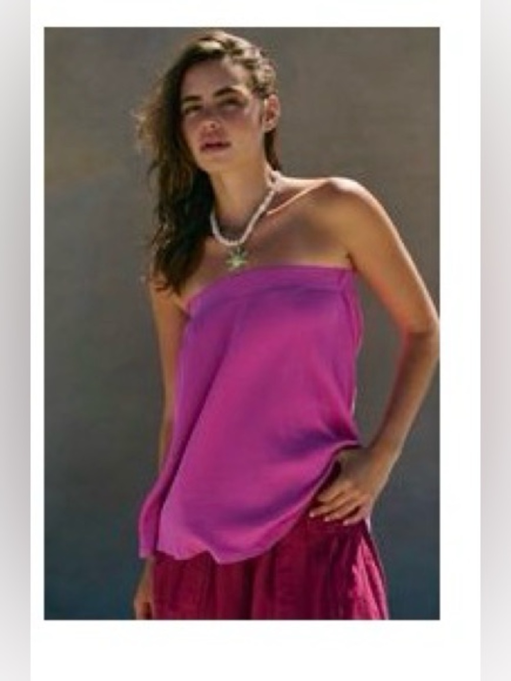 Free-est M Fushia Party in the Back strapless top
